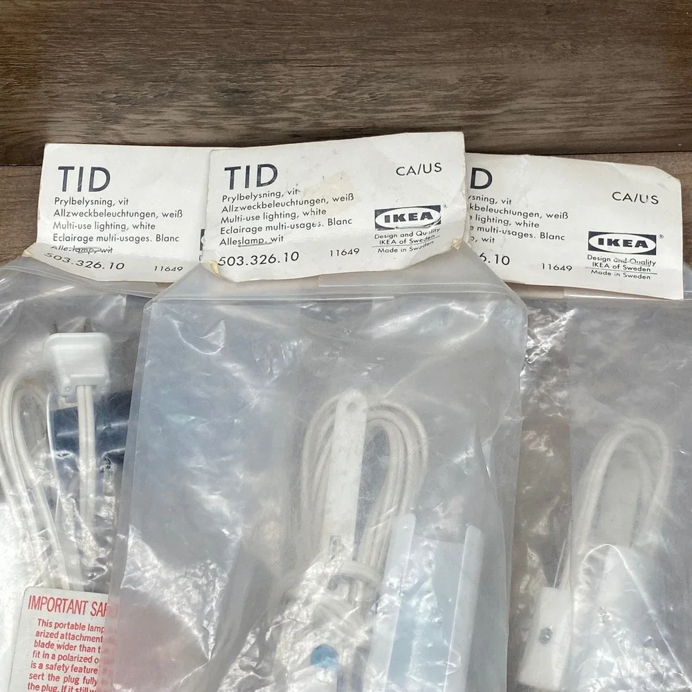 Vintage IKEA TID Multi-Use Light 503.326.10 White Portable Task Lamp Sweden NEW